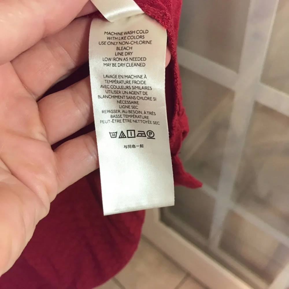 Women's Red Button-Front Oversized Blouse